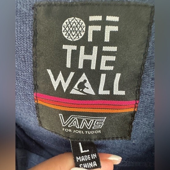 Van's Off The Wall Men's Button Blue Down Hoodie Shacket Jacket Surf Skate L - Picture 5 of 6